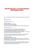 BUS 381 Final Units 7&comma; 8&comma; & 9 Exam Questions With Complete Answers