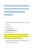AK Concrete Contractor Exam Questions &NewLine;and Correct Answers &lpar;Verified Answers&rpar; &NewLine;Plus Rationale 2027 Q&A&vert; Instant &NewLine;Download Pdf