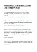 UWORLD NCLEX EXAM REVIEW QUESTIONS&NewLine;AND CORRECT ANSWERS