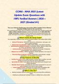 CCMA - NHA 2025 &vert;Latest Update Exam Questions with 100&percnt; Verified Answers &vert; 2026 &ndash; 2027 &lpar;Graded A&plus;&rpar;&NewLine;