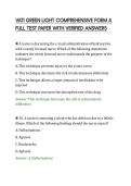VATI GREEN LIGHT COMPREHENSIVE FORM A&NewLine;FULL TEST PAPER WITH VERIFIED ANSWERS&NewLine;