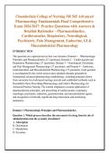 Chamberlain College of Nursing NR 565 Advanced &NewLine;Pharmacology Fundamentals Final Comprehensive &NewLine;Exam 2026&sol;2027&colon; Practice Questions with Answers & &NewLine;Detailed Rationales &ndash; Pharmacokinetics&comma; &NewLine;Cardiovascular&comma; Respiratory&comma; Neurological&comma; &NewLine;Psychiatric&comma; Pain M
