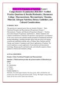 NUR 1172 Principles of Nutrition Exam 1 &NewLine;Comprehensive Examination 2026&sol;2027&colon; Verified &NewLine;Practice Questions & Detailed Rationales &vert; Rasmussen &NewLine;College &vert; Macronutrients&comma; Micronutrients&comma; Vitamins&comma; &NewLine;Minerals&comma; Lifespan Nutrition&comma; Dietary Guidelines&comma; and &NewLine;