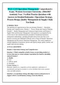 WGU C215 Operations Management Comprehensive &NewLine;Exam &vert; Western Governors University &vert; 2026&sol;2027 &NewLine;Academic Year &vert; Verified Practice Questions with &NewLine;Answers & Detailed Rationales &vert; Operations Strategy&comma; &NewLine;Process Design&comma; Quality Management & Supply Chain &NewLine;