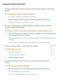 Exercise Prescription Practice Test - results