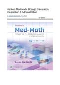 Test Bank - Henke's Med-Math Dosage-Calculation&comma; Preparation&comma; and Administration&comma; 10th Edition by SUSAN BUCHHOLZ &lpar;Author&rpar; &comma; Chapter 1-10 Fully Covered