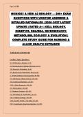 MCB3023 & HESI A2 Biology Exam Prep 2026-2027 &vert; 200&plus; Questions with Verified Answers & Detailed Rationales &vert; Cell Biology&comma; Genetics&comma; DNA&sol;RNA&comma; Microbiology&comma; Metabolism&comma; Ecology & Evolution