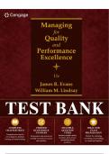 Test Bank for Managing for Quality and Performance Excellence&comma; 11th Edition &lpar;Evans & Lindsay&comma; 2019&rpar; &vert; All Chapters 1&ndash;14 Covered&NewLine;