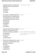 Health Assessment Exam Package &vert; Exams 2 & 3&comma; Test 1 & Final &vert; Study Guides&comma; Practice Questions & Answers 2026&sol;2027