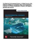 Test Bank for Environmental Science&colon; A Global Concern&comma; 16th Edition by William P&period; Cunningham&comma; Mary Ann Cunningham&comma; Catherine M&period; O&rsquo;Reilly & Katherine E&period; Winsett &vert; All Chapters &vert; Questions & Answers &vert; 2027