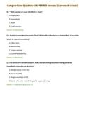 Caregiver Exam Questions with VERIFIED Answers &lpar;Guaranteed Success&rpar;