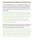 Caregiver Exam Questions with VERIFIED Answers &lpar;Guaranteed Success&rpar;
