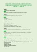CERTIFIED CLINICAL RESEARCH PROFESSIONAL&NewLine;&lpar;CCRP&rpar; EXAM UPDATED ACTUAL QUESTIONS AND&NewLine;CORRECT ANSWERS