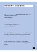 Florida Real Estate Exam Study Guide &vert; Practice Questions&comma; Answers & Exam Review 2026&sol;2027