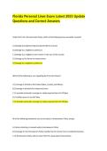 Florida Personal Lines Insurance Exam Study Guide &vert; Practice Questions&comma; Answers & Exam Review 2026&sol;2027