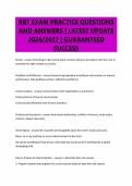 Package Deal for RBT Exam Questions with 100&percnt; Correct Answers &vert; Latest Updated 2026&sol;2027 &vert; Guaranteed  A&plus;