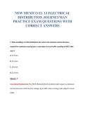 NEW MEXICO EL 1J ELECTRICAL&NewLine;DISTRIBUTION JOURNEYMAN&NewLine;PRACTICE EXAM QUESTIONS WITH&NewLine;CORRECT ANSWERS