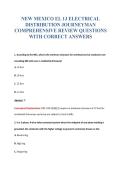 NEW MEXICO EL 1J ELECTRICAL&NewLine;DISTRIBUTION JOURNEYMAN&NewLine;COMPREHENSIVE REVIEW QUESTIONS&NewLine;WITH CORRECT ANSWERS