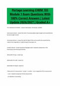 Portage Learning CHEM 103&NewLine;Module 1 Exam Questions With&NewLine;100&percnt; Correct Answers &vert; Latest&NewLine;Update 2026&sol;2027 &vert; Graded A&plus;