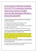 IAAI Evidence Collection Technician &NewLine;&lpar;IAAI-ECT&reg;&rpar; Examination Questions &NewLine;And Correct Answers &lpar;Verified &NewLine;Answers&rpar; Plus Rationales 2026 Q&A &vert; &NewLine;Instant Download Pdf 