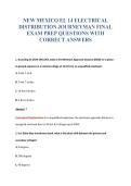 NEW MEXICO EL 1J ELECTRICAL&NewLine;DISTRIBUTION JOURNEYMAN FINAL&NewLine;EXAM PREP QUESTIONS WITH&NewLine;CORRECT ANSWERS