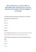 NEW MEXICO EL 1J ELECTRICAL&NewLine;DISTRIBUTION JOURNEYMAN EXAM&NewLine;2026&sol;2027 QUESTIONS WITH CORRECT&NewLine;ANSWERS