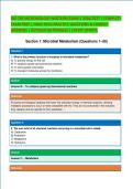 BIO 205 MICROBIOLOGY MIDTERM EXAM 2 2026&sol;2027 &vert; COMPLETE &NewLine;EXAM PREP &vert; HIGH-YIELD PRACTICE QUESTIONS & CORRECT &NewLine;ANSWERS &vert; DETAILED RATIONALES &vert; LATEST UPDATE
