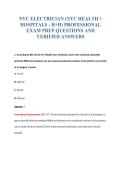NYC ELECTRICIAN &lpar;NYC HEALTH &plus;&NewLine;HOSPITALS - H&plus;H&rpar; PROFESSIONAL&NewLine;EXAM PREP QUESTIONS AND&NewLine;VERIFIED ANSWERS