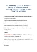 NYC ELECTRICIAN &lpar;NYC HEALTH &plus;&NewLine;HOSPITALS&rpar; PROFESSIONAL&NewLine;PRACTICE EXAM QUESTIONS AND&NewLine;VERIFIED ANSWERS