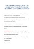 NYC ELECTRICIAN &lpar;NYC HEALTH &plus;&NewLine;HOSPITALS&rpar; FINAL EXAM 2026&sol;2027&NewLine;QUESTIONS AND VERIFIED ANSWERS