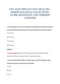 NYC ELECTRICIAN &lpar;NYC HEALTH &plus;&NewLine;HOSPITALS&rpar; FINAL EXAM STUDY&NewLine;GUIDE QUESTIONS AND VERIFIED&NewLine;ANSWERS