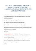 NYC ELECTRICIAN &lpar;NYC HEALTH &plus;&NewLine;HOSPITALS&rpar; PROFESSIONAL&NewLine;COMPETENCY EXAM QUESTIONS AND&NewLine;VERIFIED ANSWERS