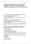 PEDIATRIC NURSING NCLEX EXAM WITH &NewLine;VERIFIED QUESTIONS AND ANSWERS&vert;&vert; &NewLine;ALREADY GRADED A&plus;&vert;&vert; LATEST UPDATE 2026
