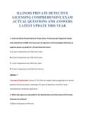 ILLINOIS PRIVATE DETECTIVE&NewLine;LICENSING COMPREHENSIVE EXAM&NewLine;ACTUAL QUESTIONS AND ANSWERS&NewLine;LATEST UPDATE THIS YEAR