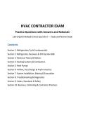 HVAC CONTRACTOR EXAM&NewLine;Practice Questions with Answers and Rationale&NewLine;