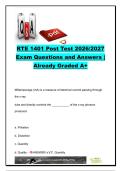 RTE 1401 Post Test 2026&sol;2027 &vert; 18 Questions & Answers &vert; mA&comma; HVL&comma; Image Quality&comma; ALARA&comma; Digital Radiography & Radiation Safety