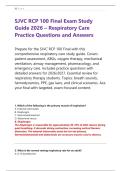 SJVC RCP 100 Final Exam Study &NewLine;Guide 2026 &ndash; Respiratory Care &NewLine;Practice Questions and Answers