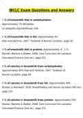 IBCLC Exam Actual 2026 Updated Questions and Correct Answers &lpar;Latest 2026 &sol; 2027 Update&rpar; Graded A&plus; Verified by Experts