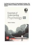 Test Bank for Essentials of Understanding Psychology&comma; 15th Edition by Robert S&period; Feldman &vert; All Chapters &vert; Questions & Answers &vert; 2027&NewLine;