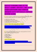 NUR 417 NURSING CARE OF THE ADULT 2 EXAM 1 REVIEW &vert; 200 LATEST EXAM QUESTIONS AND VERIFIED ANSWERS WITH RATIONALES &lpar;NEWEST REVIEW GUIDE&rpar;&NewLine;