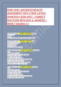 NURS 5220 Advanced Health Assessment Test 2 Prep &vert; Study Guide