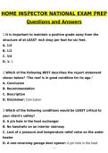 Home Inspector National Exam Prep Actual 2026 Updated Questions and Correct Answers &lpar;Latest 2026 &sol; 2027 Update&rpar; Graded A&plus; Verified by Experts