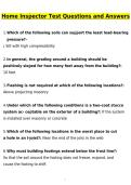 Home Inspector Test Actual 2026 Updated Questions and Correct Answers &lpar;Latest 2026 &sol; 2027 Update&rpar; Graded A&plus; Verified by Experts