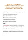 HESI EXIT EXAM REVIEW&NewLine;&lpar;NIGHTINGALE COLLEGE&rpar; LATEST&NewLine;2026 ACTUAL QUESTIONS AND&NewLine;CORRECT DETAILED ANSWERS