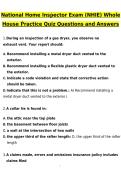 National Home Inspector Exam &lpar;NHIE&rpar; Whole House Practice Quiz Actual 2026 Updated Questions and Correct Answers &lpar;Latest 2026 &sol; 2027 Update&rpar; Graded A&plus; Verified by Experts