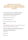 HESI EXIT FINAL EXAM&NewLine;&lpar;NIGHTINGALE COLLEGE&rpar; 2026&sol;2027&NewLine;QUESTIONS AND CORRECT DETAILED&NewLine;ANSWERS