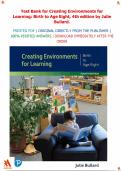 Test Bank for Creating Environments for Learning&colon; Birth to Age Eight&comma; 4th edition by Julie Bullard&period;&vert;All chapters covered&comma; Graded A&plus;&period;