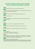 MAGNOLIA SCHOOL OF REAL ESTATE UPDATED&NewLine;ACTUAL QUESTIONS AND CORRECT ANSWERS