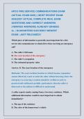 APCO FIRE SERVICE COMMUNICATIONS EXAM &NewLine;&lpar;ACTUAL EXAM 2026&rpar; &vert;&vert; MOST RECENT EXAM &NewLine;2026&vert;2027 ACTUAL COMPLETE REAL EXAM &NewLine;QUESTIONS AND CORRECT ANSWERS                     &NewLine;&lpar;VERIFIED ANSWERS&rpar; ALREADY GRADED                              &NewLine;A&plus; &vert; GUARANTEED SUC