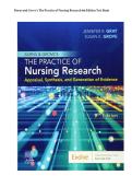 TEST BANK FOR Burns and Grove's The Practice of Nursing Research&colon; Appraisal&comma; Synthesis&comma; and Generation of Evidence by Jennifer R&period; Gray &comma; Susan K&period; Grove ISBN&colon;978-0323673174 COMPLETE GUIDE 100&percnt; VERIFIED A&plus; GRADE ASSURED&excl;&excl;&excl;&excl;NEW LATEST UPDATE&excl;&excl;&excl;&excl;&excl;&NewLine;